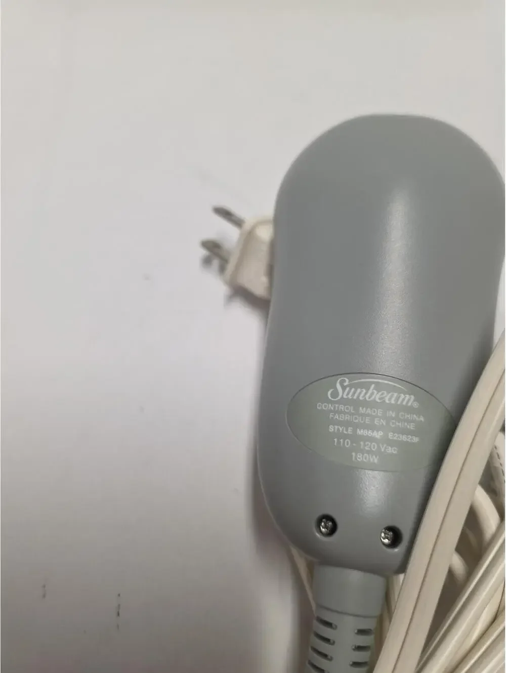 Sunbeam Style M85AP  3-Prong Electric Heated Blanket Control Controller TESTED